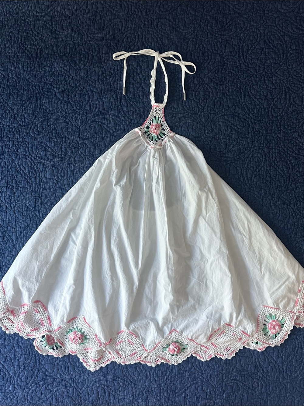 NWOT! Free People Crochet Gardens Mini Dress - Retail $198.00 - Picture 7 of 9